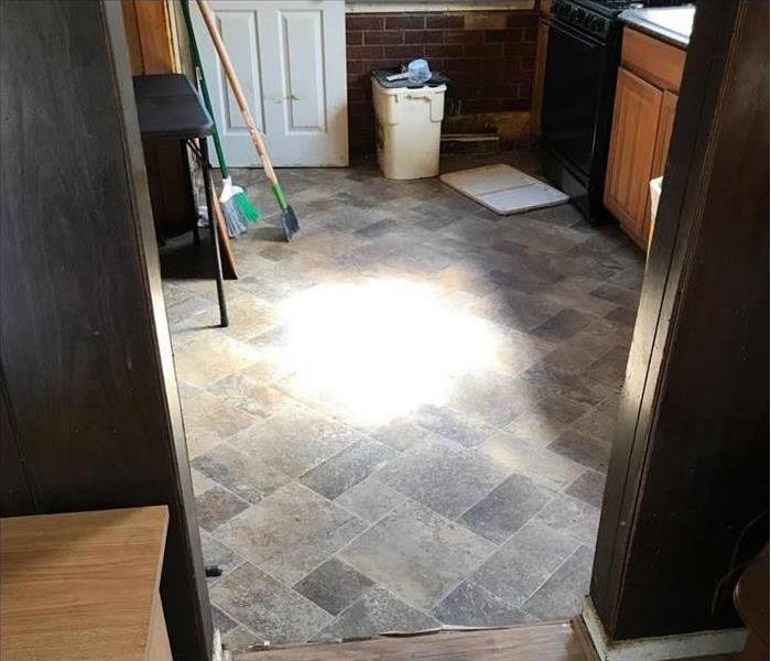 Tile floor cleaned